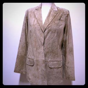 Neiman Marcus genuine suede leather blazer szS